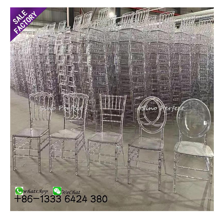 Sinoperfect Multiple Styles Chiavari Crystal Transparent Event Napoleon Tiffany Acrylic Chair