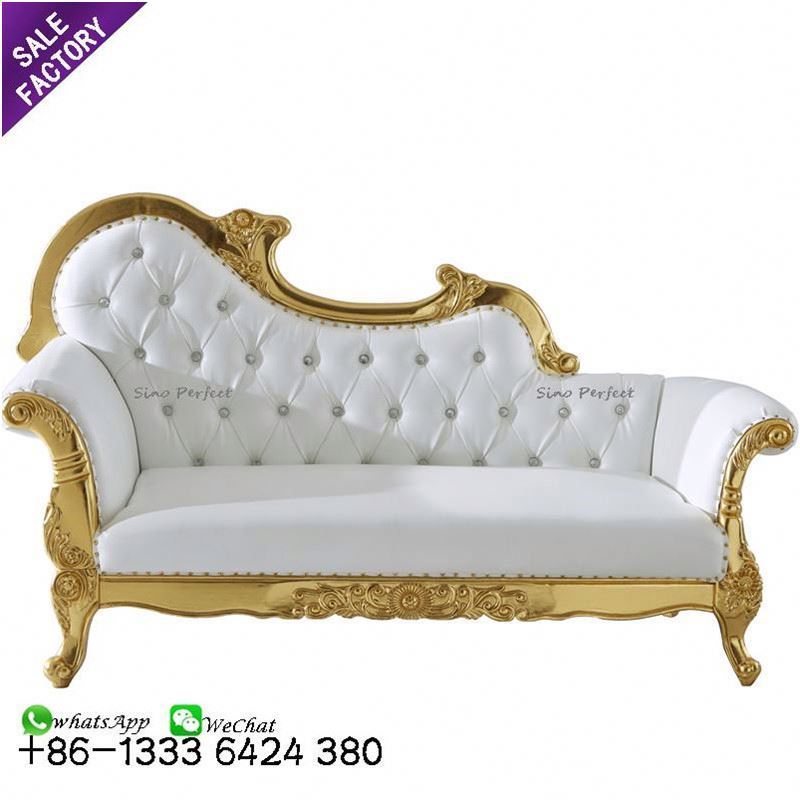 Foshan China Factory Price White Leather Royal Sofa Queen Throne Chair For Bride And Groom