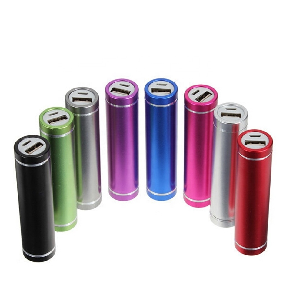 Lipstick 2600mah 18650 battery smart power bank for mobile cell phone