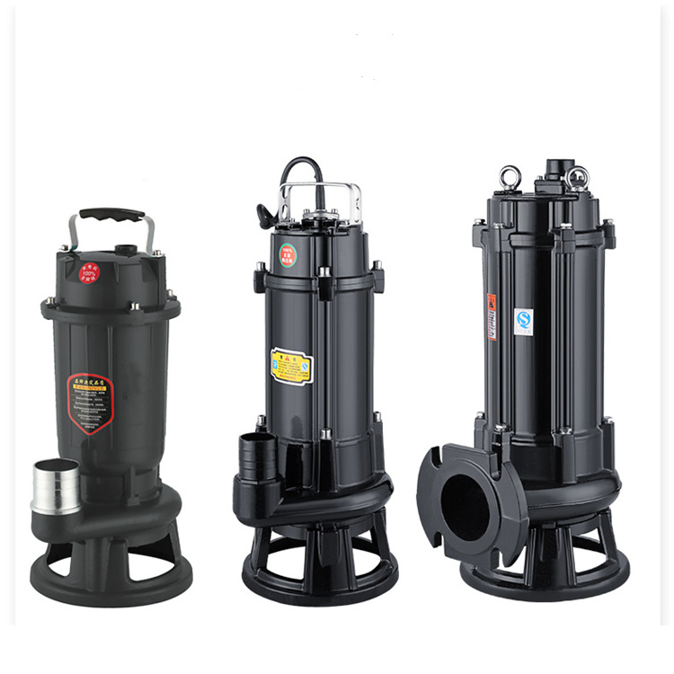 Qiwo 4kw pompe de relevage extra strong automatic cutting submersible dirty water pump with cutter blade