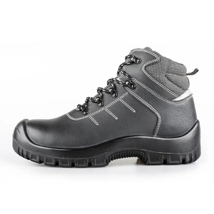 Leather Safety Shoes S3 Industrial Mid-cut Work Shoes Slip Resistant Safety Shoes Steel Toe  high boot  for Men Work