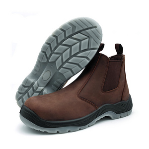 China wholesale  good quality crazy horse leather upper Fiberglass toe  safety shoes Pu/Tpu Chelsea work boot for men Australia