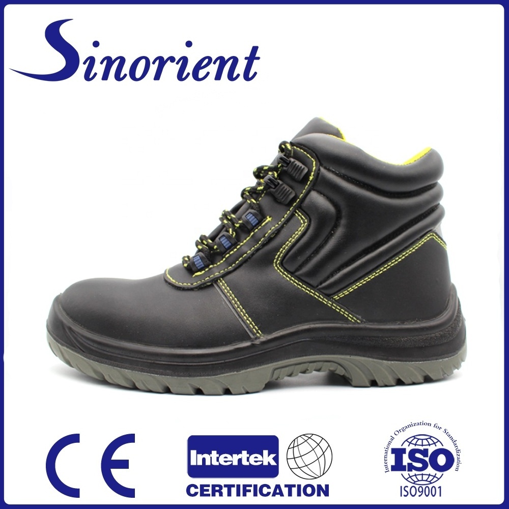 Smooth leather waterproof slip resistant men work safety boots s3 anti puncture industrial safety shoes steel toe for engineers