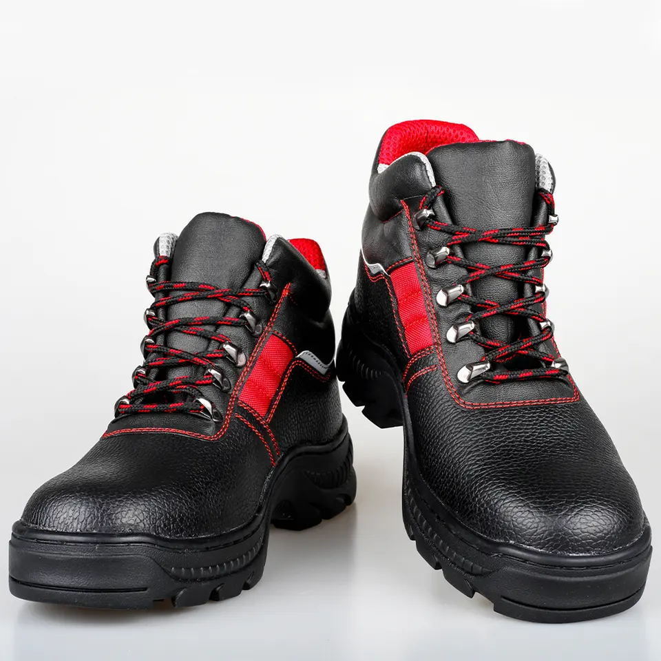 Wholesale Cheap Price genuine leather  Men Work Safety Shoes Boots With Steel Toe And Steel Plate for construction worker  India