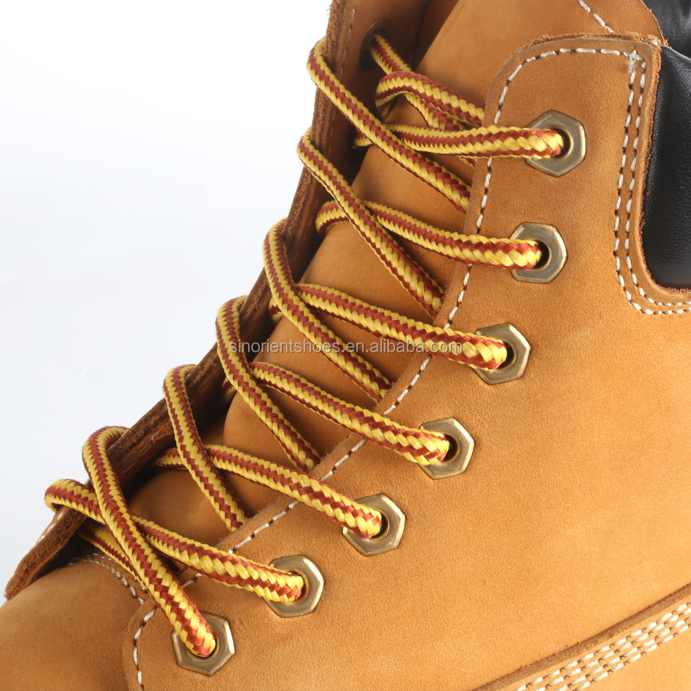 Yellow nubuck leather steel toe cap goodyear welted safety boots safety shoes supplier work boots for men