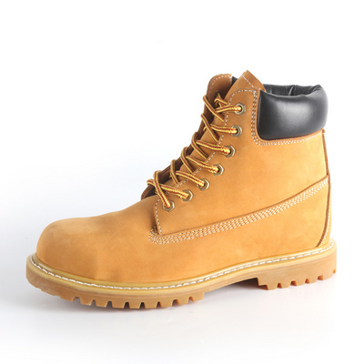 Yellow Nubuck Leather Composite Toecap Goodyear Welted Rubber Sole Casual Steel Toe Men's Work Boots Safety Shoes For Men