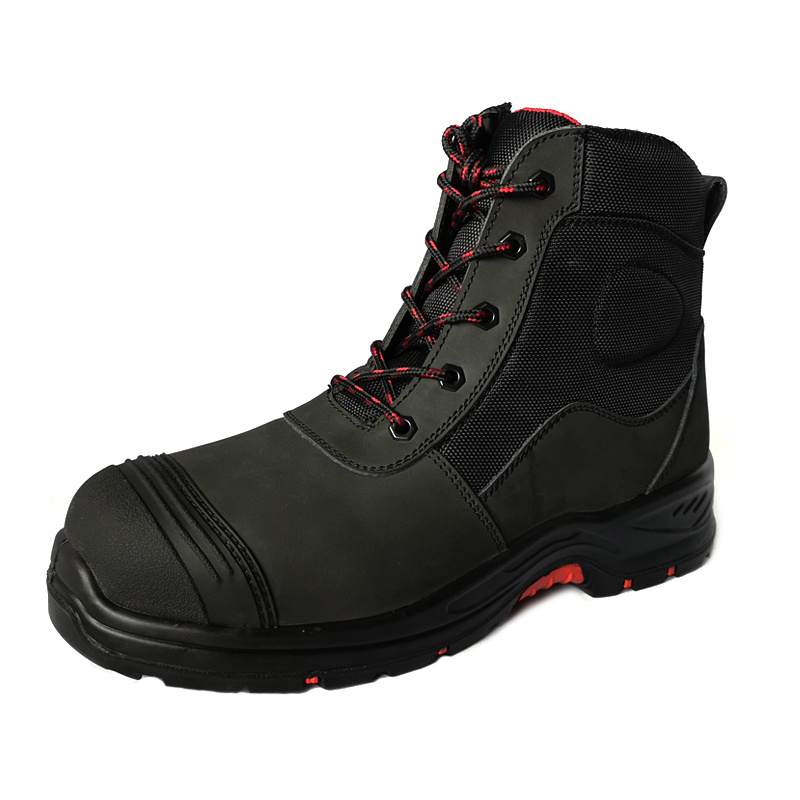 Nubuck Leather Safety Boots With Steel Toe Worker Safety Boots Industrial Construction Safety Shoes For Men