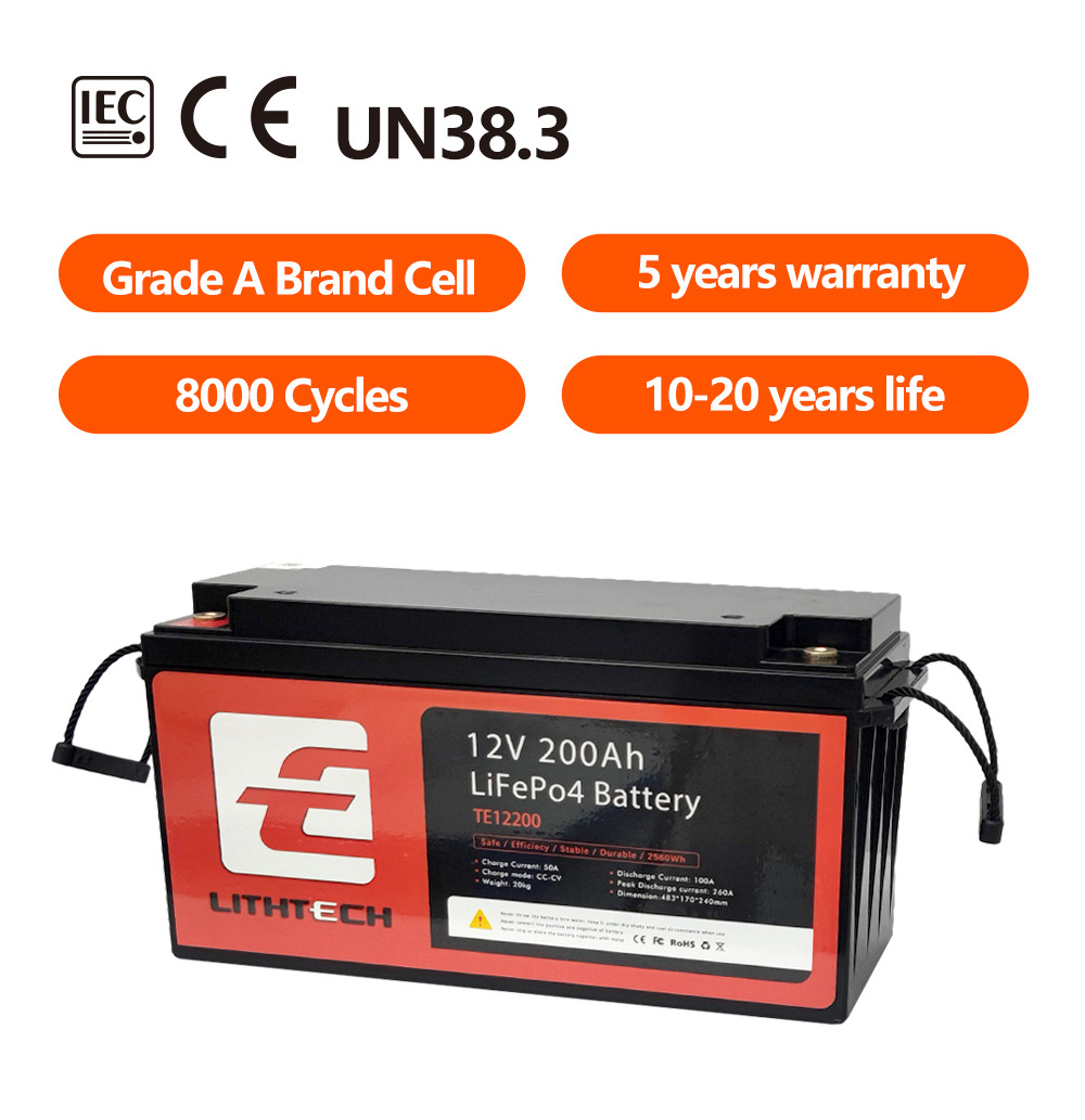 Best Seller Us Germany Canada Uk 12 V Deep Cycle Solar Rv Caravan Marine 12 Volt Lithium Ion Batteries 12v 200Ah Lifepo4 Battery