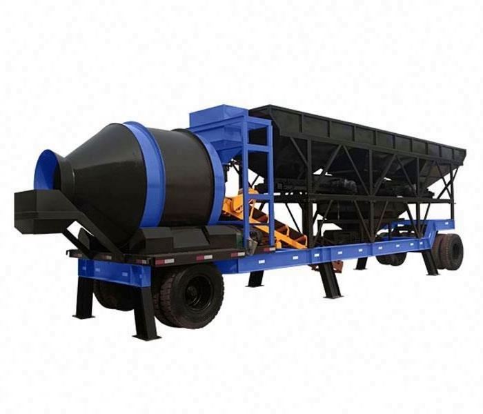 20m3/h 30m3/h 60m3/h 100m3/h mini electric mobile concrete batching plant with drum concrete mixer and horizontal cement silo