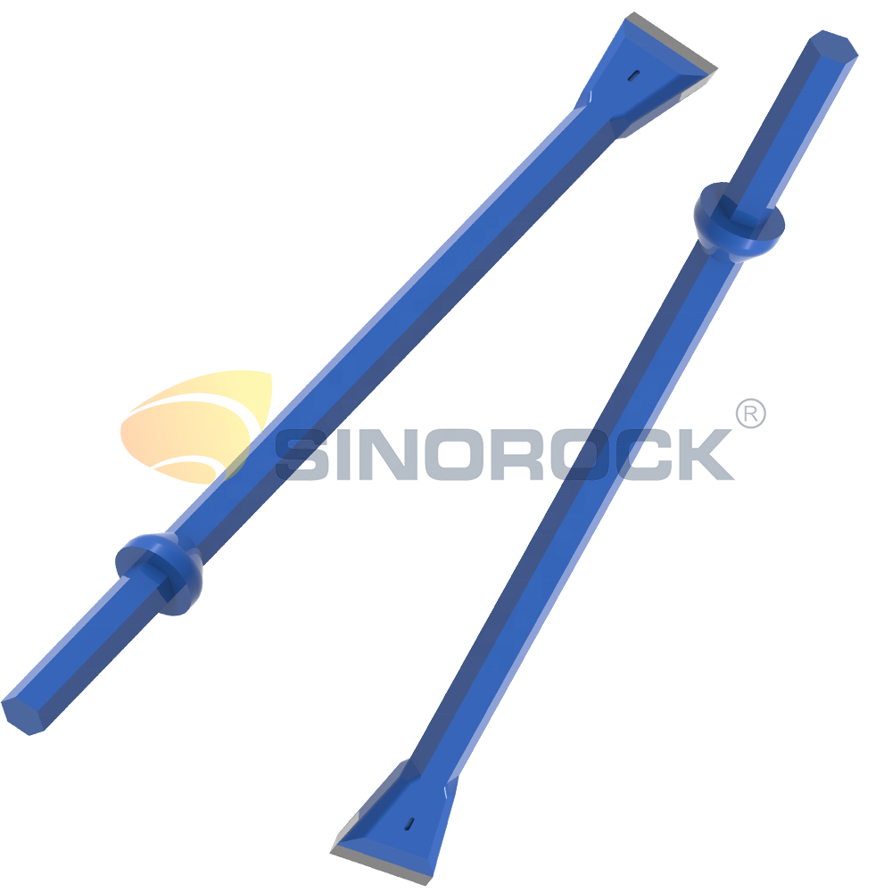 SINOROCK Mining tapered drill pipe integral drill rod with chisel type bits