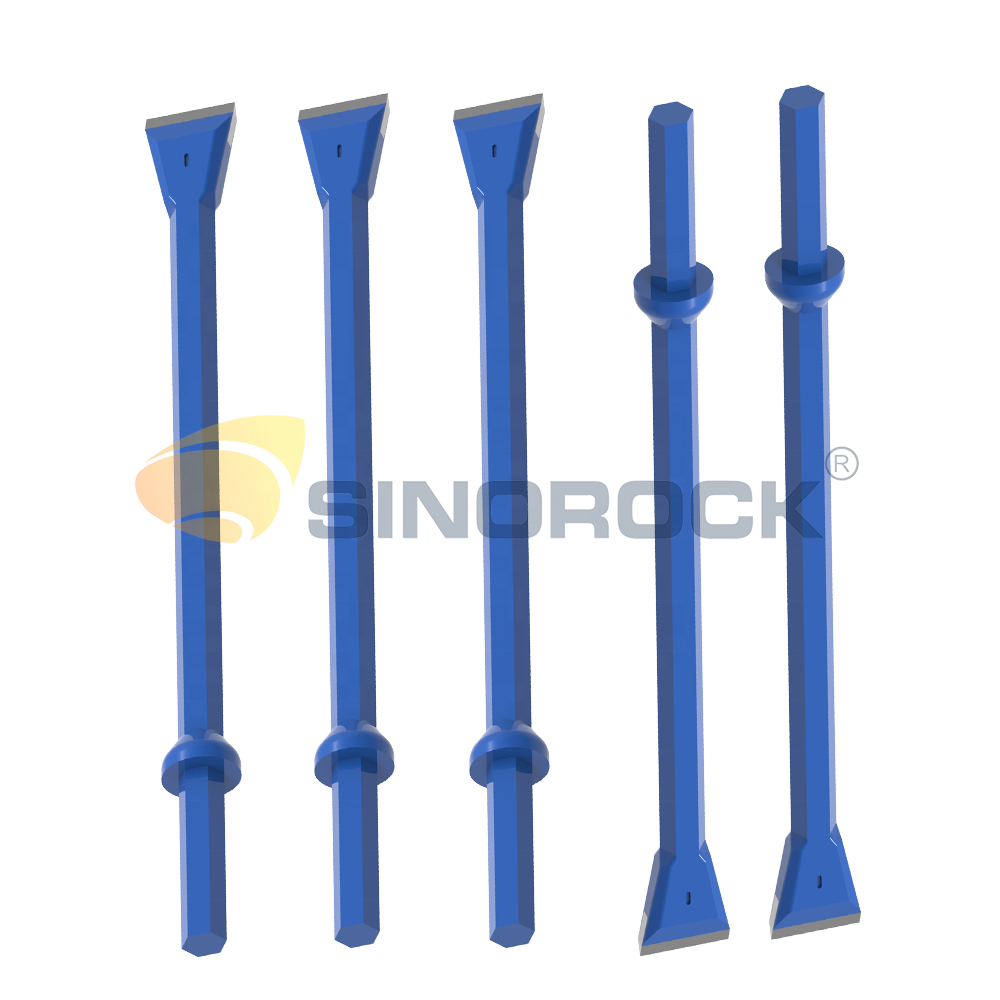 SINOROCK Mining tapered drill pipe integral drill rod with chisel type bits