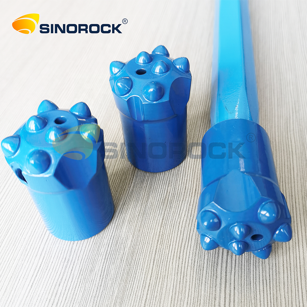 Top Hammer Rock Drilling Bits H22 7 Degree Taper Bit Drill Mining Rock Tapered Copper Drill Bits for Construction Works