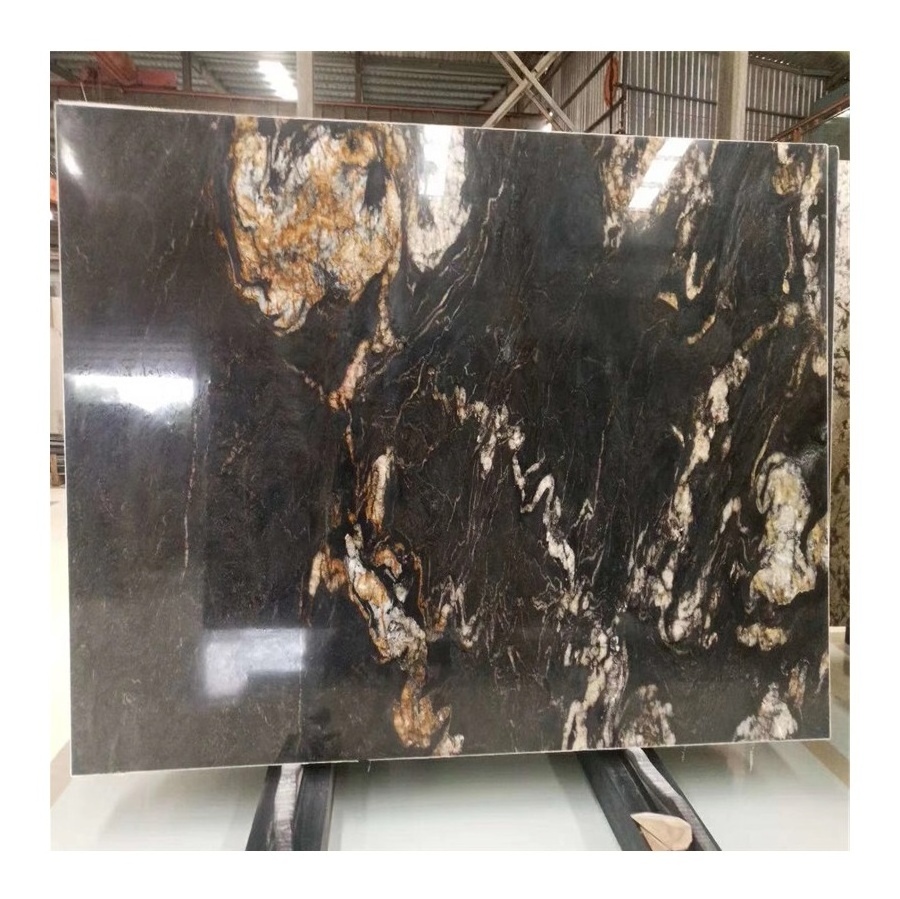 Magma Black Gold Granite Price for Wall Floor Tiles Wall and Floor Decoration Gang Saw Slab Polished Sinoscenery Lifetime 1/-1mm