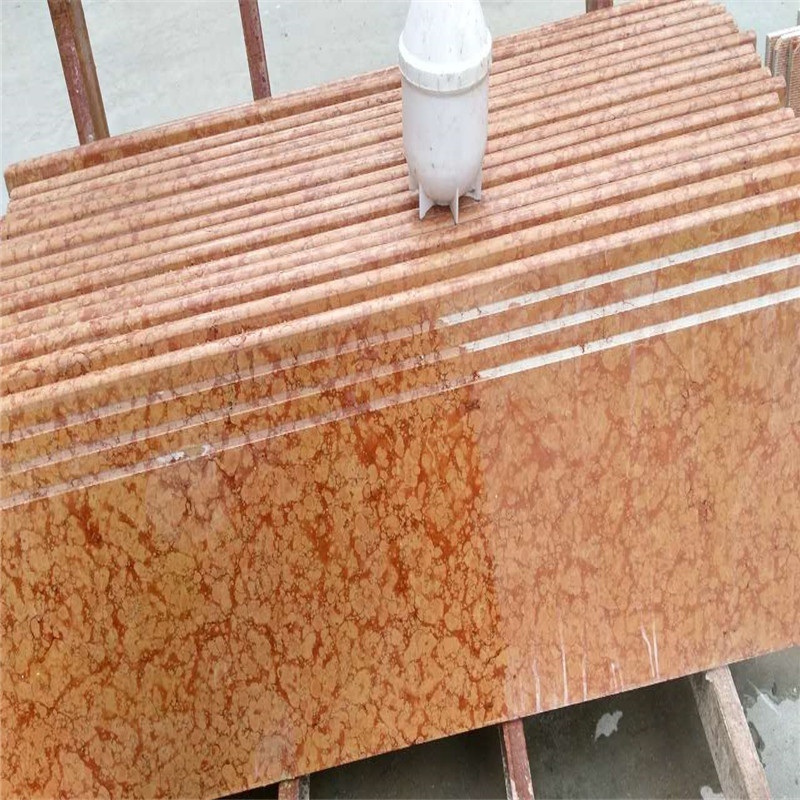 Marble Staircase with Customized Measurements Rosso Verona Red Natural Stone Modern Indoor Stairs Online Technical Support