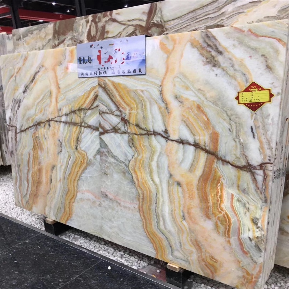 Rainbow honey onyx slab price for project