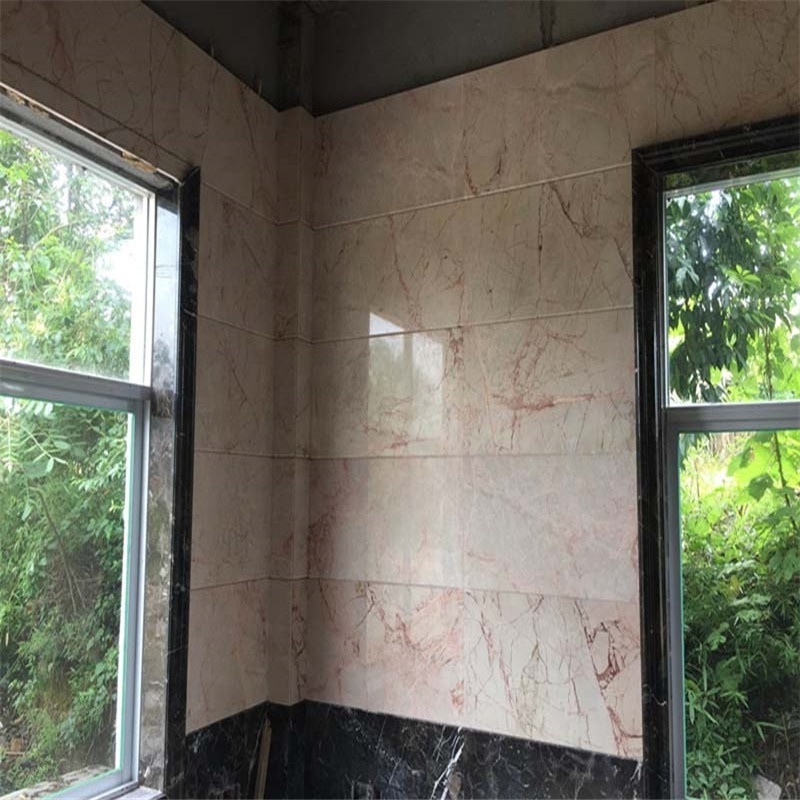 Rose pink marble veneer for wall cladding