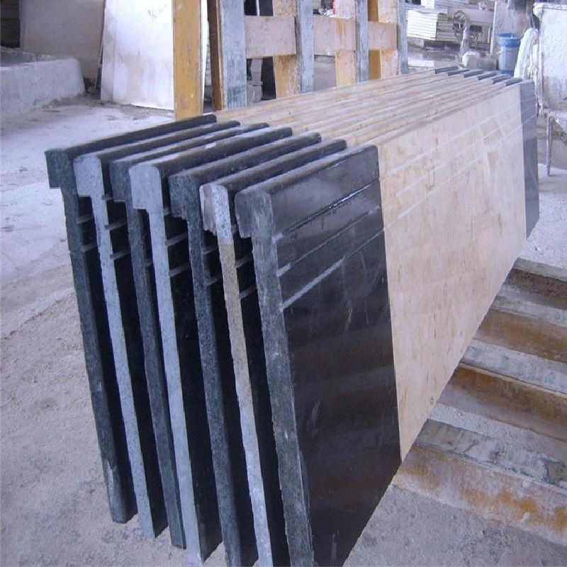 Wonderful staircase design Mongolia black granite step for interior decoration