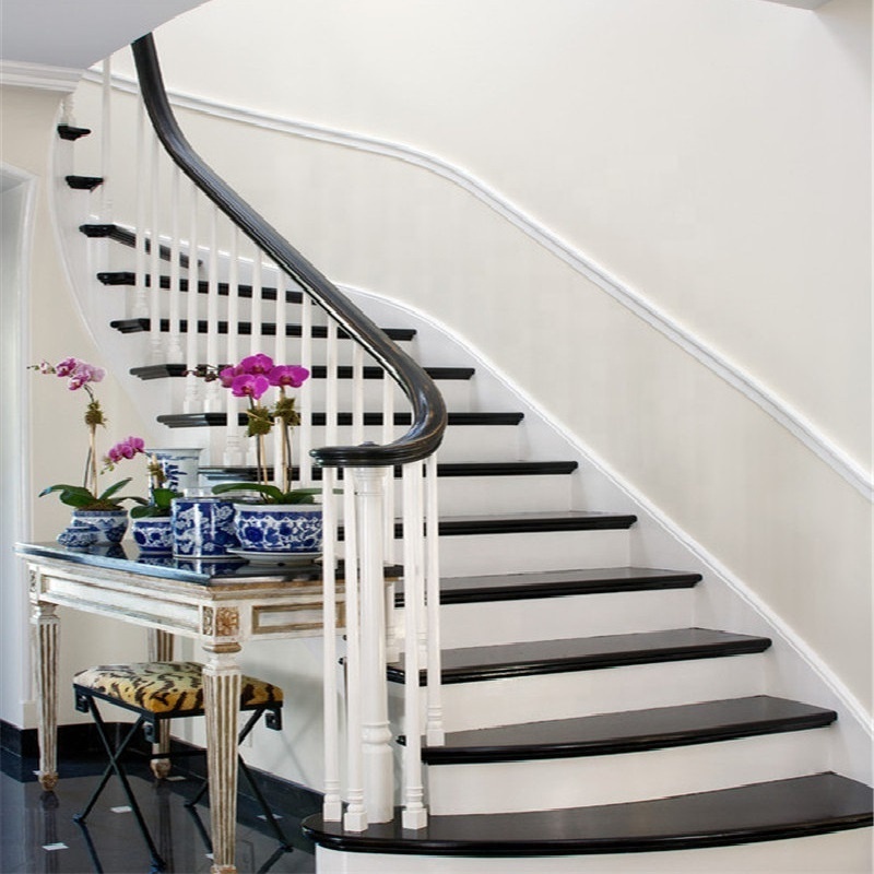 Wonderful staircase design Mongolia black granite step for interior decoration