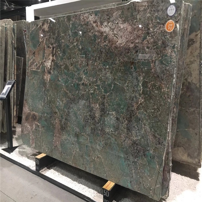 Granite Green Luxurious Slabs Turquoise Wall and Floor Decoration Big Slab Polished with Top Quality Amazonite Sinoscenery Hotel