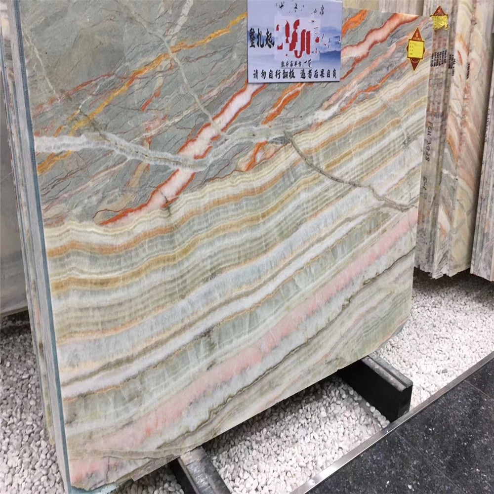 Rainbow honey onyx slab price for project