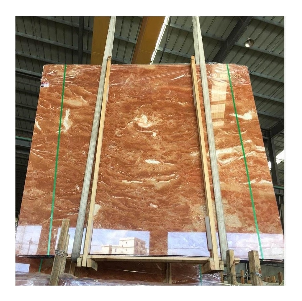 Red marble reception countertop customized with popular design