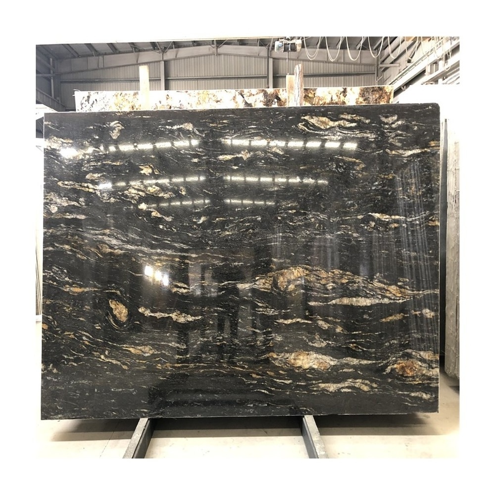 Titanium black volcano granite price for slabs and tiles