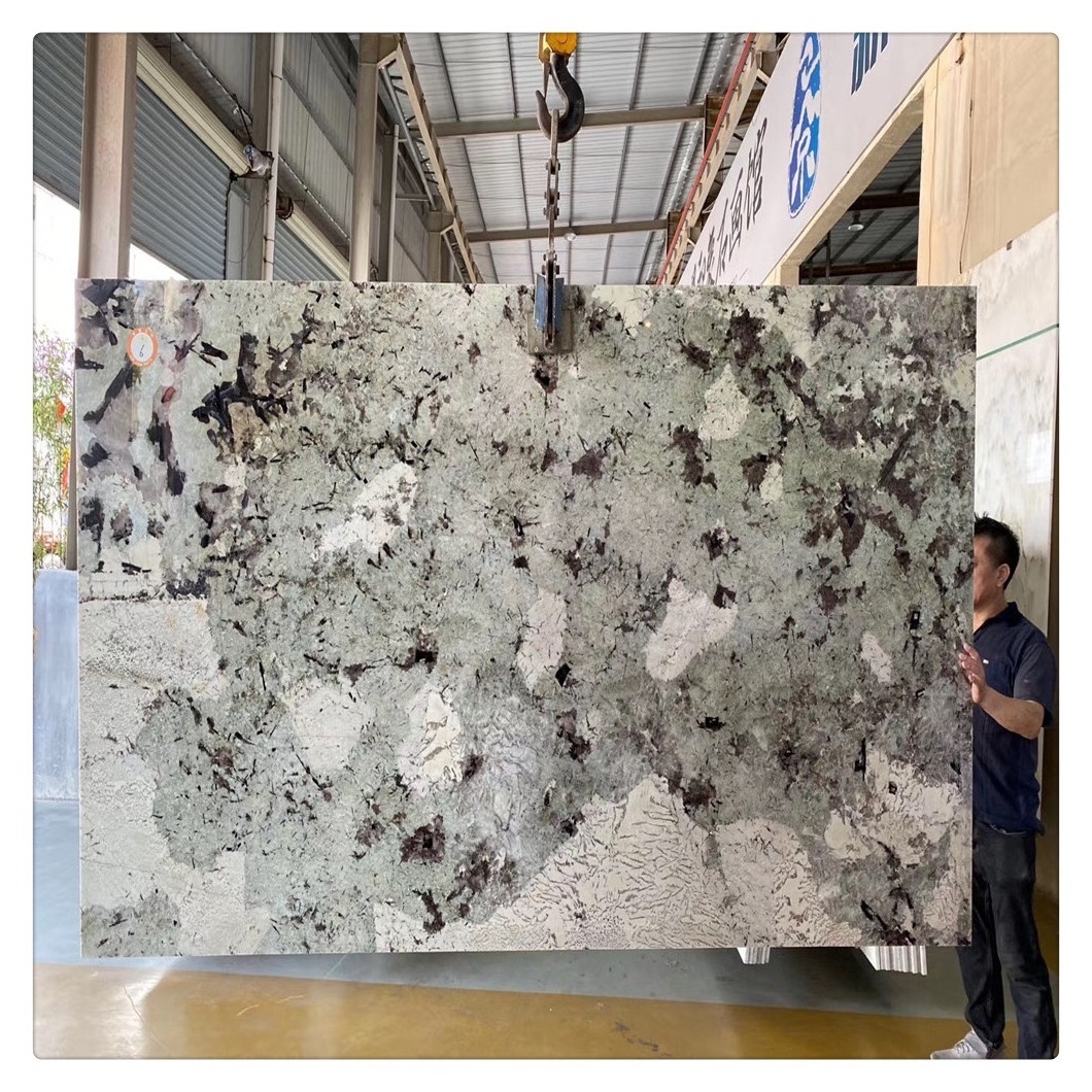 Snow moutain blue granite Van gogh granite slabs customize for countertops