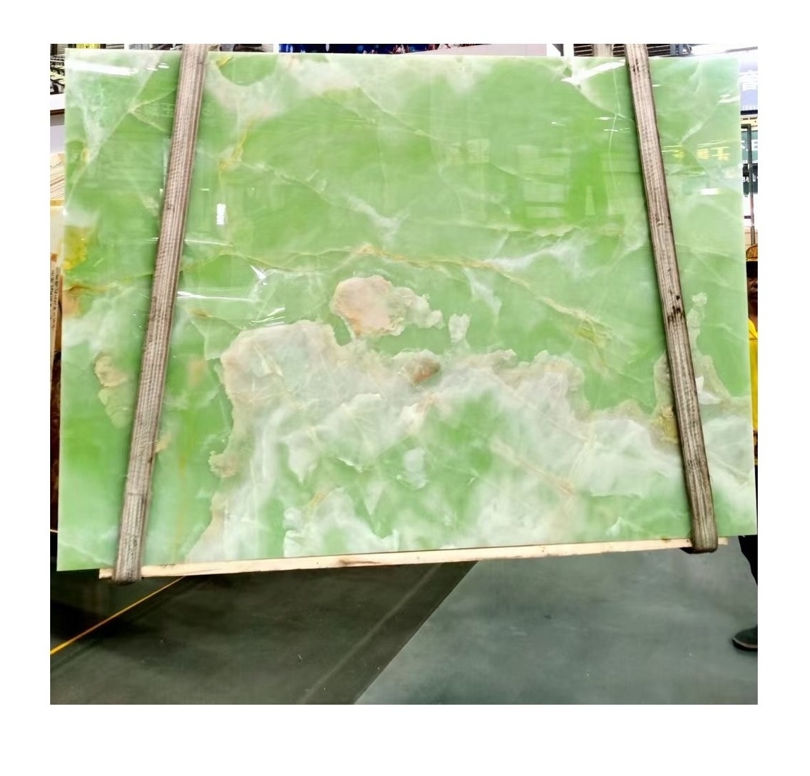 Premium products light and dark green onyx marble polished slabs with competitive rate