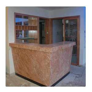 Red marble reception countertop customized with popular design