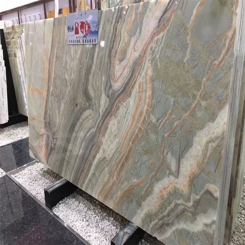 Rainbow honey onyx slab price for project