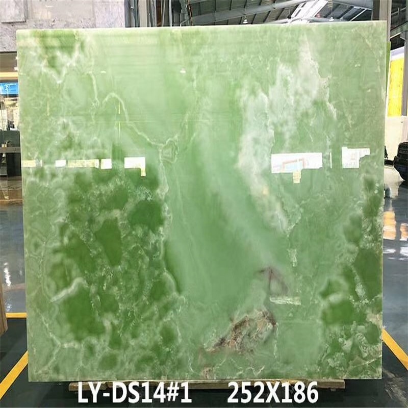 Jade emerald green onyx luxury marble stone big slabs for cut to size