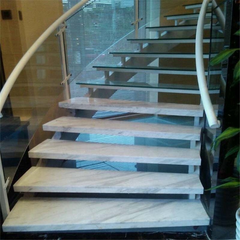 Marble Stone Area,hotel Natural Stairs Indoor Outdoor Staircase Steps White Contemporary Indoor House Wood Stair High Resistance