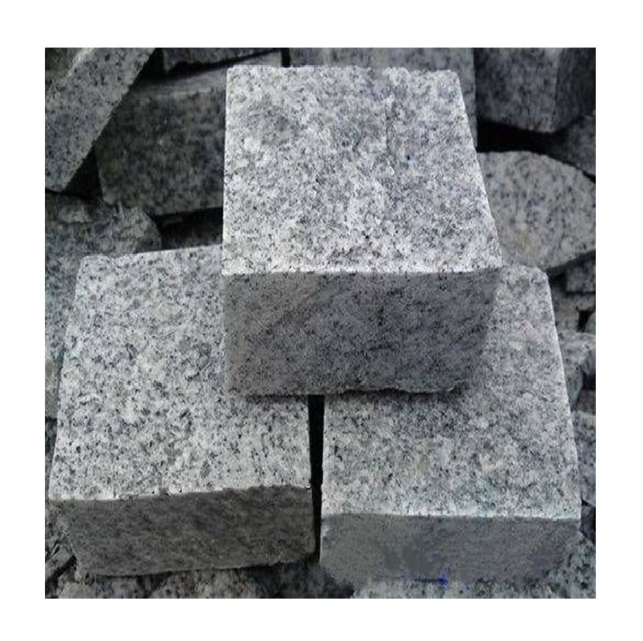 Outdoor grey quarry cobble tumbled granite for car parking stone floor tile