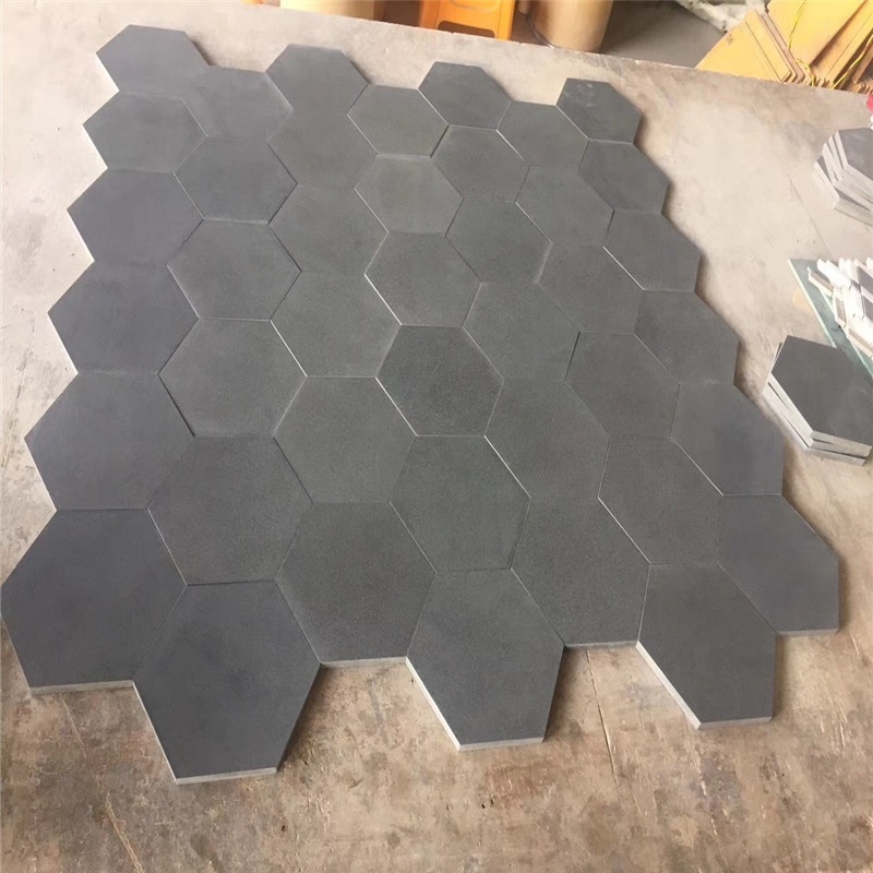 Exterior wall and floor tiles grey granite hexagon mosaic