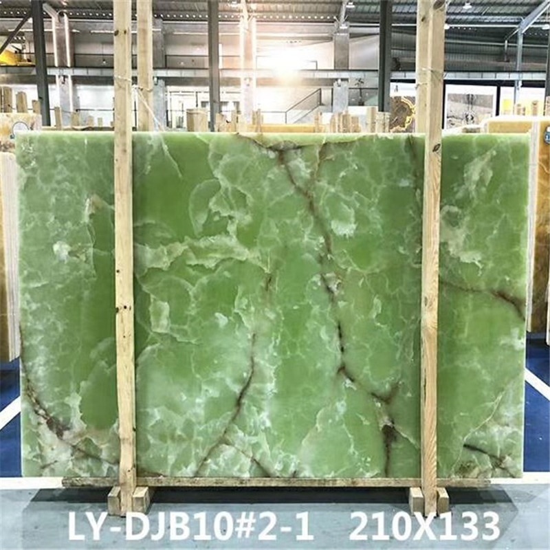 Jade emerald green onyx luxury marble stone big slabs for cut to size