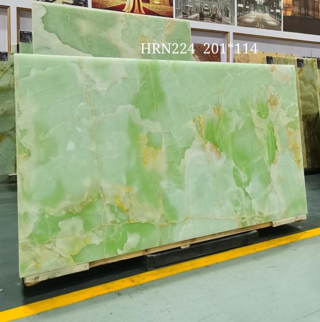 Premium products light and dark green onyx marble polished slabs with competitive rate