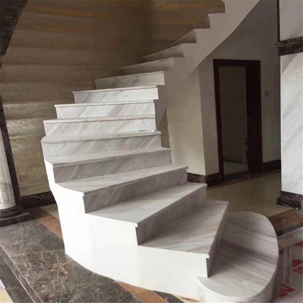 Marble Stone Area,hotel Natural Stairs Indoor Outdoor Staircase Steps White Contemporary Indoor House Wood Stair High Resistance