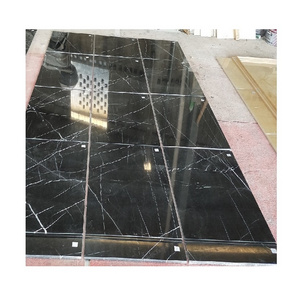 Cemetery black and white striped marble 30x30 polished marble tiles