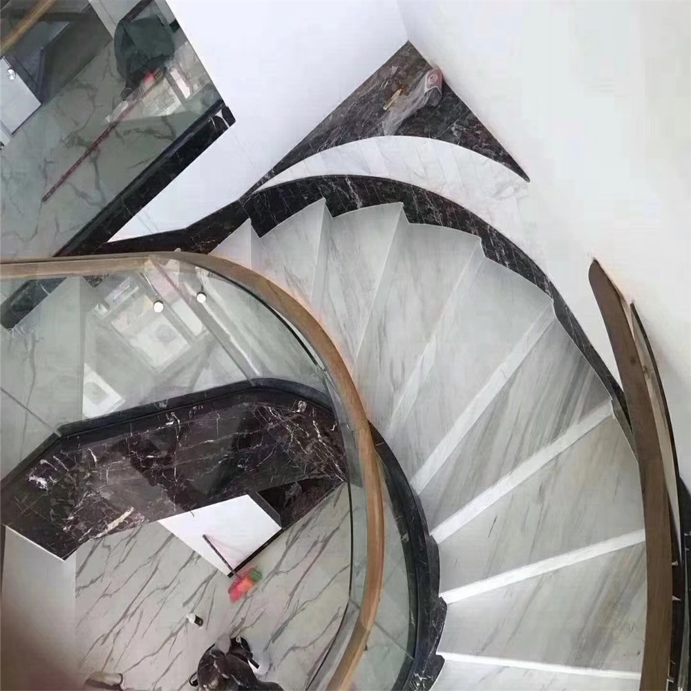 Marble Stone Area,hotel Natural Stairs Indoor Outdoor Staircase Steps White Contemporary Indoor House Wood Stair High Resistance