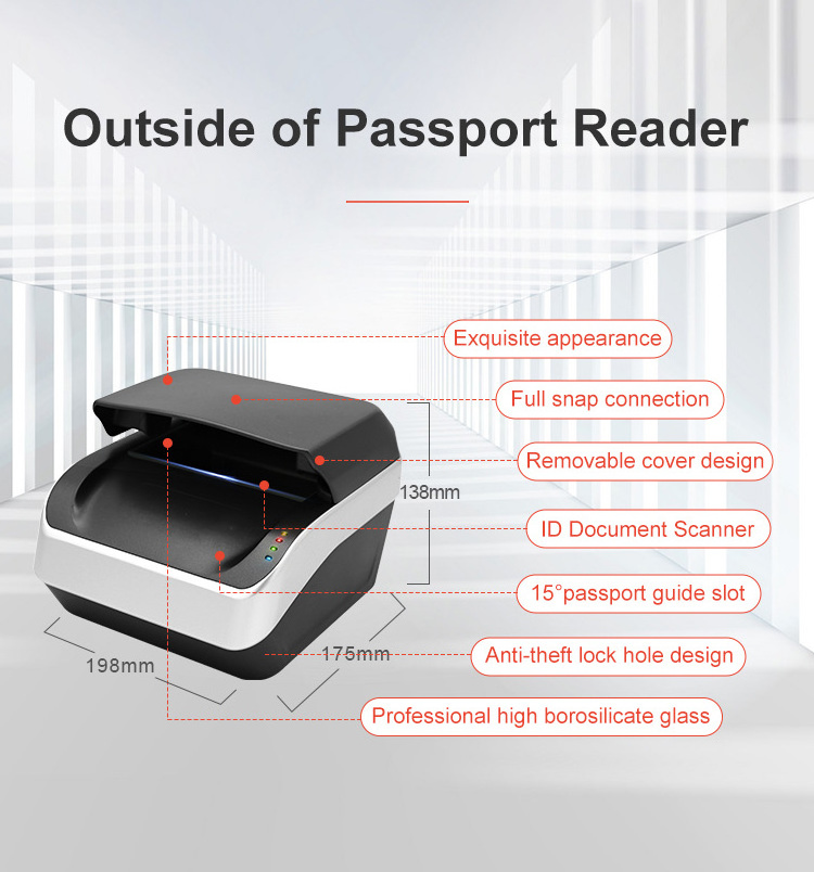 Sinocecu APR 1000 Passport Scanner /passport reader  ID Card Reader Identification by OCR/MRZ With White light Infra-red and UV