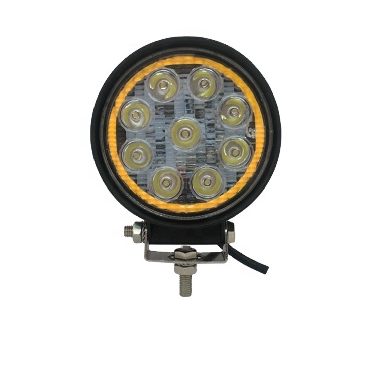 27W LED auto work Light with Halo Angel Eye Yellow Turning Light Function  CE & Rohs