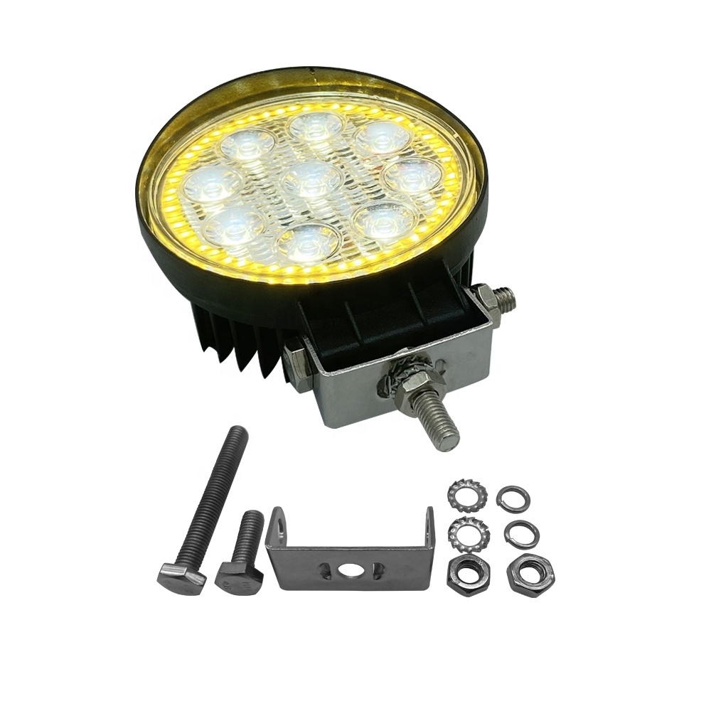 27W LED auto work Light with Halo Angel Eye Yellow Turning Light Function  CE & Rohs