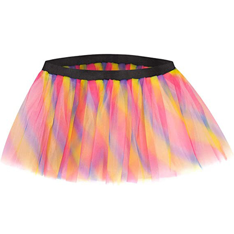 Rainbow Tutu for Women Adult Party Costume Halloween Hen Party Dance Club Rave Run Tutu