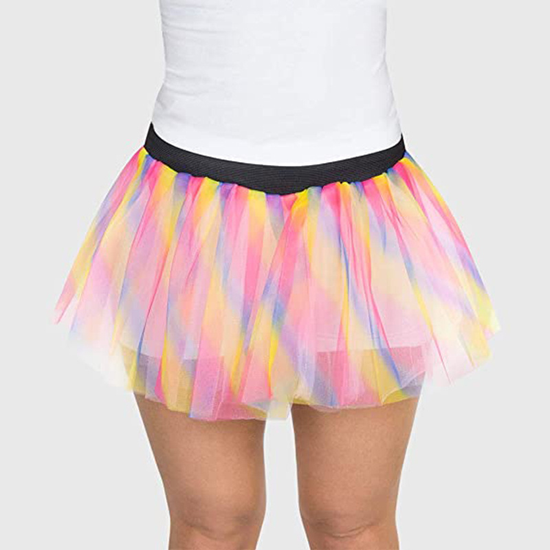 Rainbow Tutu for Women Adult Party Costume Halloween Hen Party Dance Club Rave Run Tutu