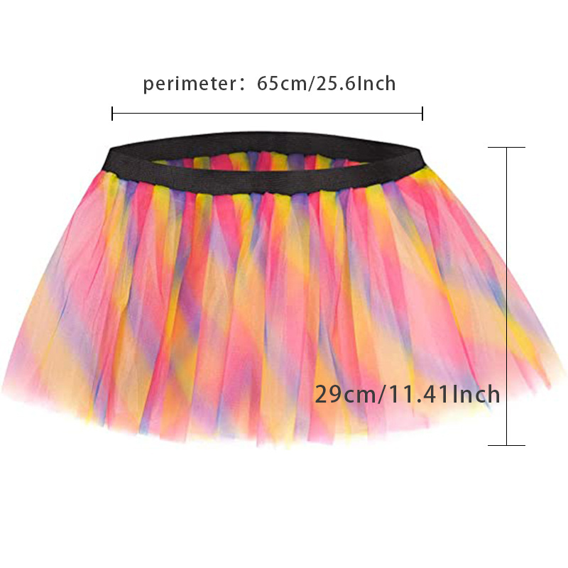 Rainbow Tutu for Women Adult Party Costume Halloween Hen Party Dance Club Rave Run Tutu