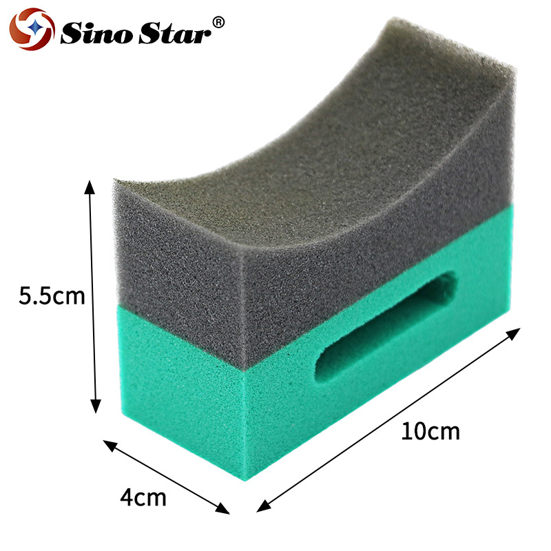 U-Shape Green Ana Black Curved Foam Sponge Pad Double Wide Curved Foam Sponge Tire Dressing Applicator SP00115