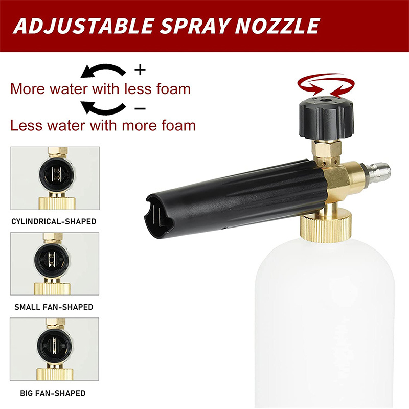 Foam Cannon for Pressure Washer Car Wash Foam Gun Kit M22-14mm and Quick Inlet Connector with Quick Connector 5PCS Nozzle Tips