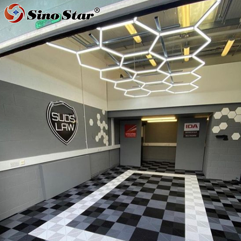 STC202 3M*5.25M Customer easy to install Good use for Beauty salon garage lighting led ceiling hexagon/Honeycomb lights