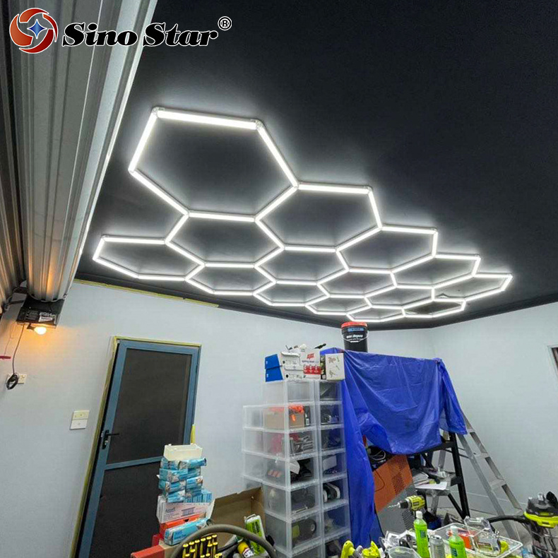 STC202 3M*5.25M Customer easy to install Good use for Beauty salon garage lighting led ceiling hexagon/Honeycomb lights