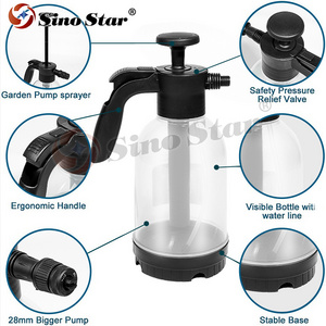 2L Hand Pump Foam Sprayer with 2 Types of Nozzle Hand Pneumatic Foam Cannon Snow Foam Car Wash Spray Bottle Car Window Cleaning